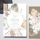 Pampas Boho Beach Hello Baby Dusche Einladung