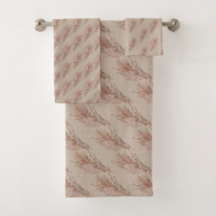 Pampas Boho Erdtöner Braun Badhandtuch Set