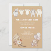 Pampas Boho wir können frühzeitig abwarten Baby-Du Einladung (Vorderseite)