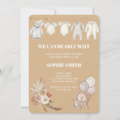 Pampas Boho wir können frühzeitig abwarten Baby-Du Einladung (Vorderseite)