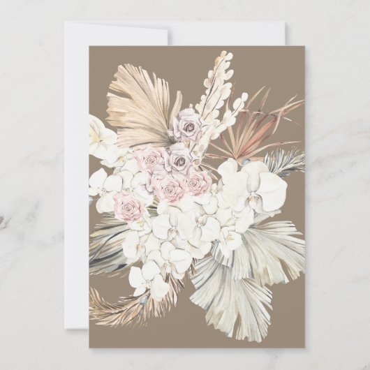 Pampas Boho Wüste Wedding Brautparty Einladung (Rückseite)