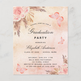 Pampas butterflies boho budget Graduation Party
