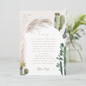 Pampas Cactus Baby Shower Vielen Dank Dankeskarte (Stehend Vorderseite)