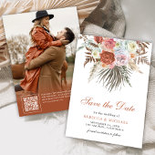 Pampas Earthy Floral Terracotta Wedding Foto Save The Date