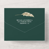 Pampas Eucalyptus Arch Emerald Green Wedding All In One Einladung (Rückseite)