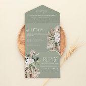 Pampas eucalyptus-Hochzeit All In One Einladung