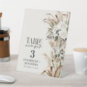 Pampas eucalyptus Tischnummer Sockelschild (In SItu)