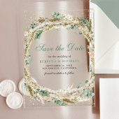 Pampas Eucalyptus Wreath Wedding Save the Date Acryleinladungen