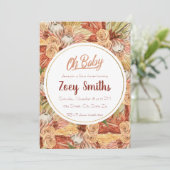 Pampas Floral Fall Baby Dusche Einladung (Stehend Vorderseite)