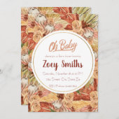 Pampas Floral Fall Baby Dusche Einladung (Vorne/Hinten)