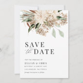 Pampas floral Salbei Save the Date Karte (Vorderseite)