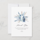 Pampas florale Taufe danke Karte (Vorderseite)