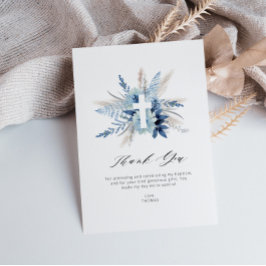 Pampas florale Taufe danke Karte