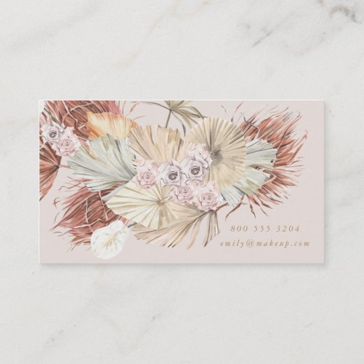 Pampas Florist Grass Floral Tropischer Dschungel Visitenkarte (Rückseite)