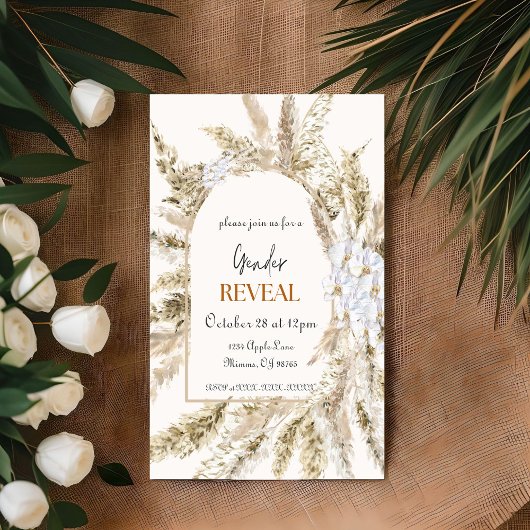 Pampas-Gender-Aufdeckung Einladung