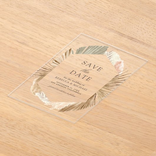 Pampas-getrocknete Palm-Blätter Hochzeitssache Spe Acryleinladungen (Ablage )