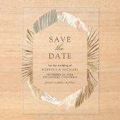 Pampas-getrocknete Palm-Blätter Hochzeitssache Spe Acryleinladungen (Vorderseite)