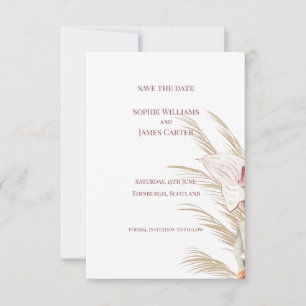 Pampas Gras Anthurium Boho Tropische Hochzeit Save The Date