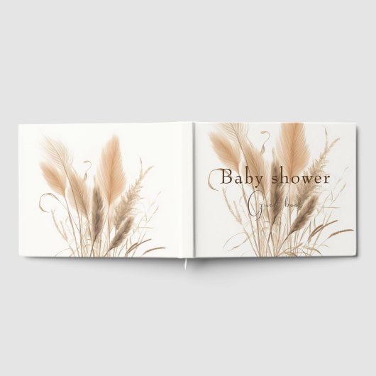 Pampas Gras Baby Dusche Gästebuch (Voll)