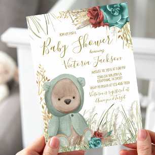 Pampas Gras Baby Shower Einladung