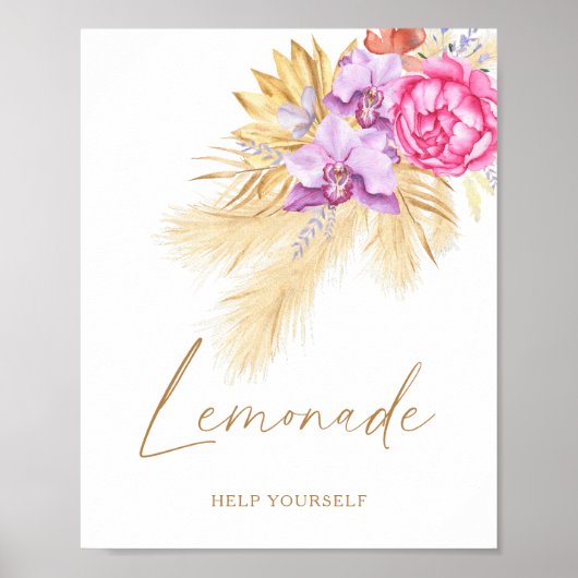 Pampas Gras Babydusche - Limonade Poster (Vorne)