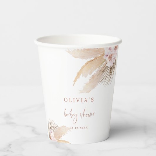 Pampas Gras Babydusche Pappbecher (Rückseite)