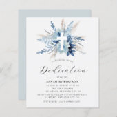 Pampas Gras blauen Blumenkreuz Widmung (Vorne/Hinten)