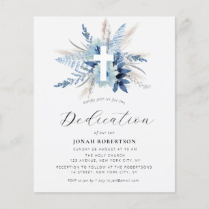 Pampas Gras blauen Blumenkreuz Widmung