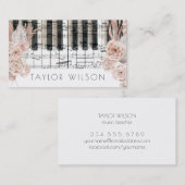 Pampas Gras Blume Pianist Musiklehrer Visitenkarte (Vorne/Hinten)