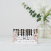 Pampas Gras Blume Pianist Musiklehrer Visitenkarte (Stehend Vorderseite)