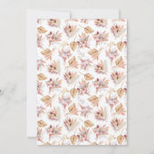 Pampas Gras Blume Rose Gold Boho Drehbuch Hochzeit Einladung (Rückseite)