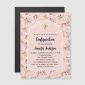 Pampas-Gras-Blume Rose Gold Luxus Magneteinladung (Vorne/Hinten)