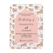 Pampas Gras Blume Rose Goldhochzeit Einladung Magnet (Vertikal)