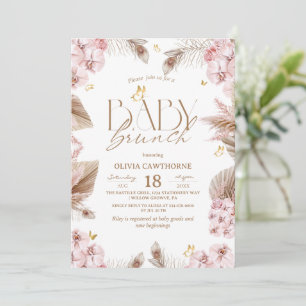 Pampas Gras Blumen Baby Brunch Shower Einladung