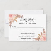 Pampas Gras Blütenblumen Boho UAWG RSVP Karte (Vorderseite)