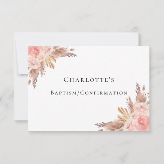 Pampas Gras Blütenblumen Boho UAWG RSVP Karte (Rückseite)