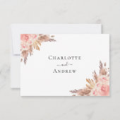 Pampas Gras Blütenflorale Boho Hochzeit RSVP (Rückseite)