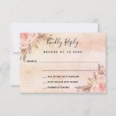 Pampas Gras Blütenflorale Boho Hochzeit RSVP (Vorderseite)