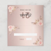 Pampas-Gras-Blütenflorchen Rose Platzkarte (Außenseite Aufgefaltet)