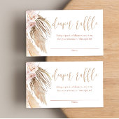 Pampas Gras Boho Baby Dusche Windelpreiskarten Begleitkarte