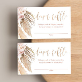 Pampas Gras Boho Baby Dusche Windelpreiskarten Begleitkarte