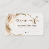 Pampas Gras Boho Baby Dusche Windelpreiskarten Begleitkarte (Vorderseite)