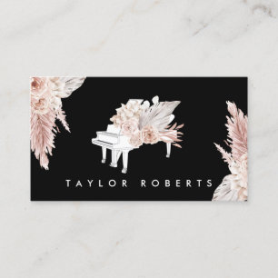 Pampas Gras Boho Blume Piano Visitenkarte