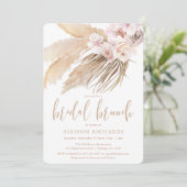 Pampas Gras boho bohemiische Wüste Brautbrunch Einladung (Stehend Vorderseite)