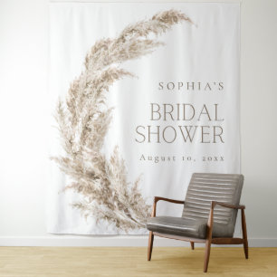 Pampas Gras Boho Brautparty Hintergrund Wandteppich