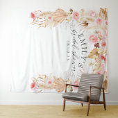 Pampas Gras Boho Brautparty Hintergrund Wandteppich (Beispiel (Horizontal))