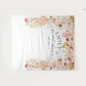 Pampas Gras Boho Brautparty Hintergrund Wandteppich (Vorderseite (Horizontal))