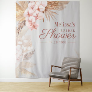 Pampas Gras Boho Brautparty Wandteppich