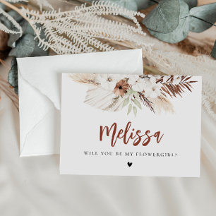 Pampas Gras Boho Bridesmaid Vorschlagkarte Postkarte