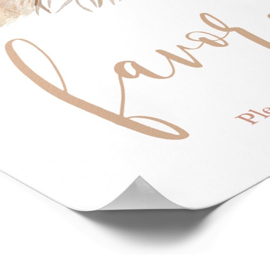 Pampas-Gras-Boho-Favoriten-Zeichen Poster (Ecke)